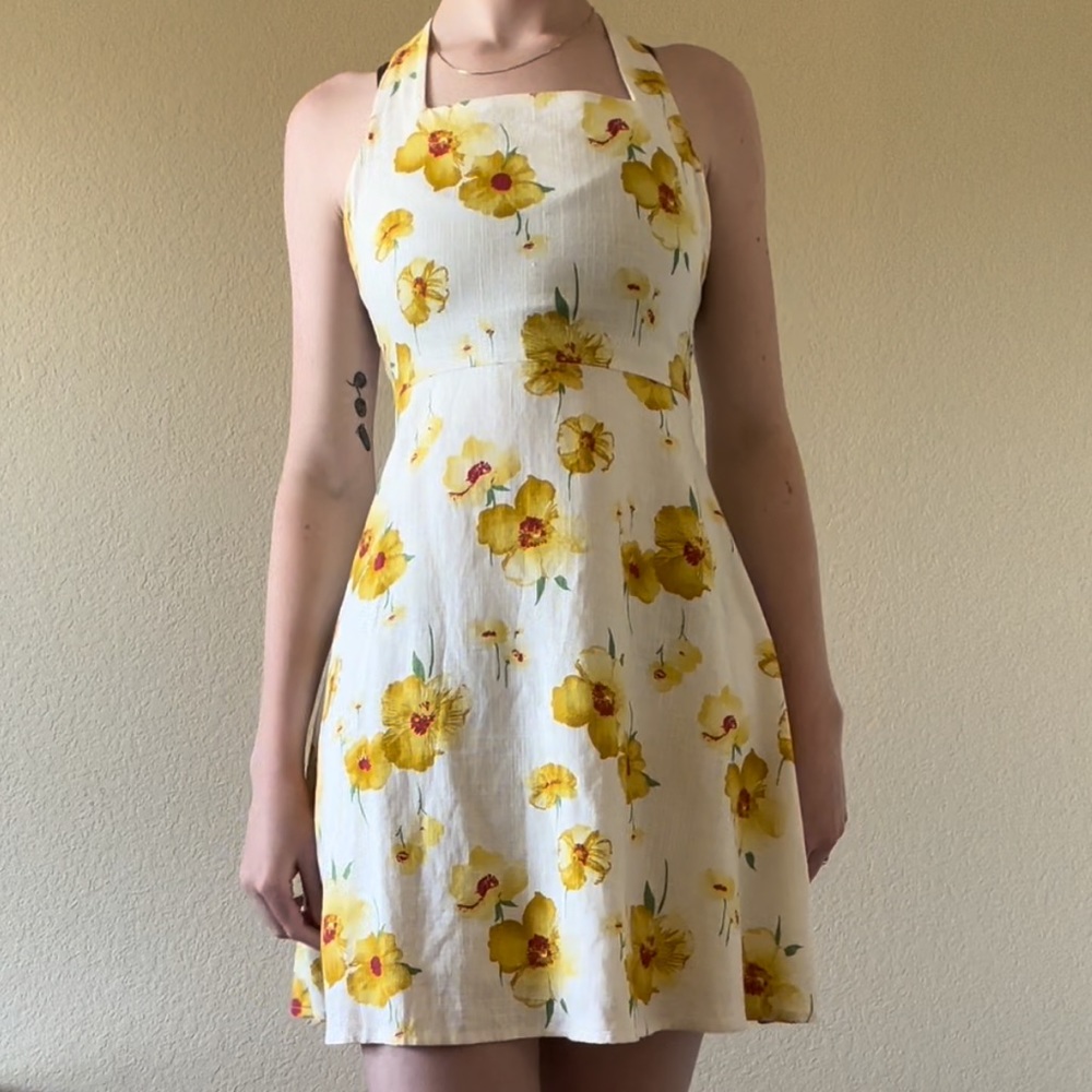 Linen Floral Summer Dress